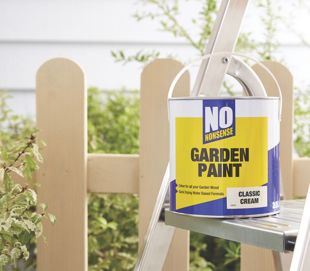 No Nonsense Garden Colour Wood Paint Semi-Matt Classic Cream 2.5Ltr