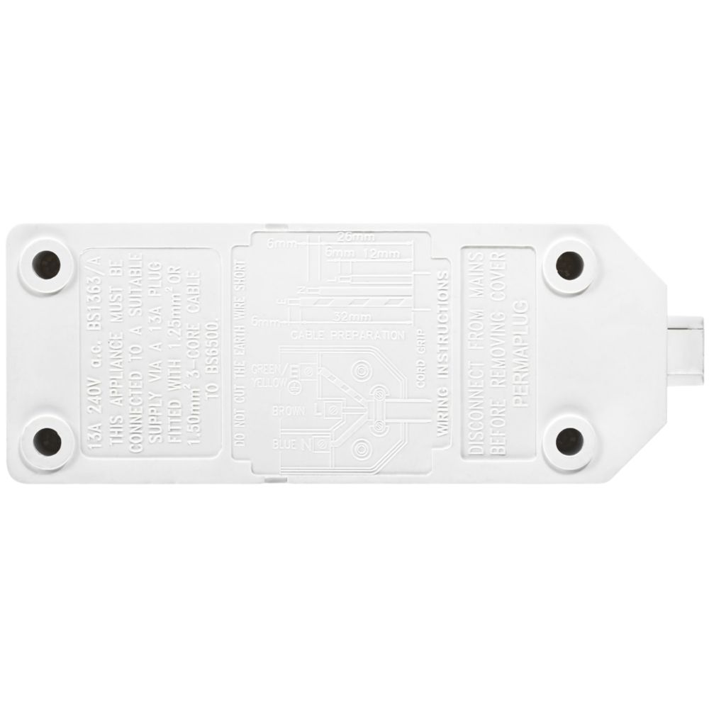 Masterplug 13A 2-Gang Rewireable Socket White