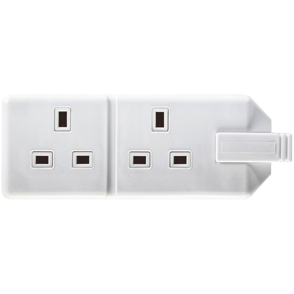 Masterplug 13A 2-Gang Rewireable Socket White