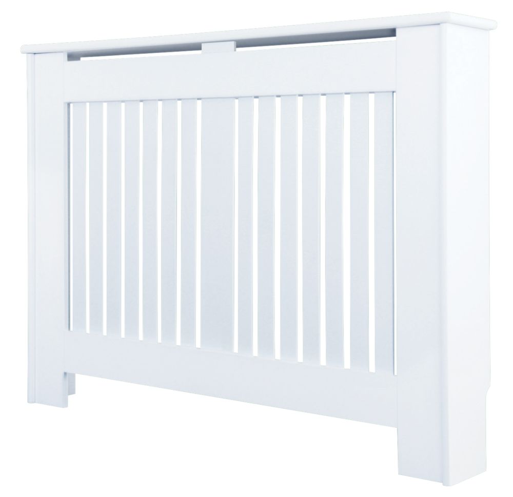 Contemporary Kensington Radiator Cabinet Small White 1020 X 180 X