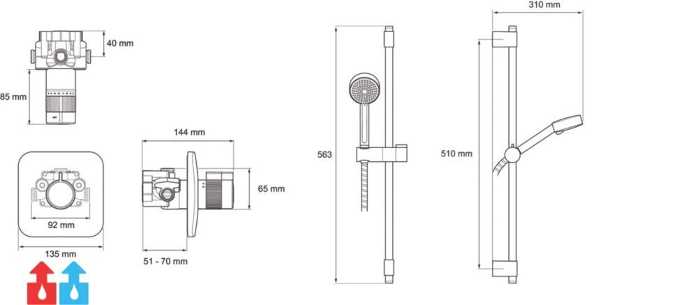 Mira Adept Rear-Fed Concealed Chrome Thermostatic Shower Variable