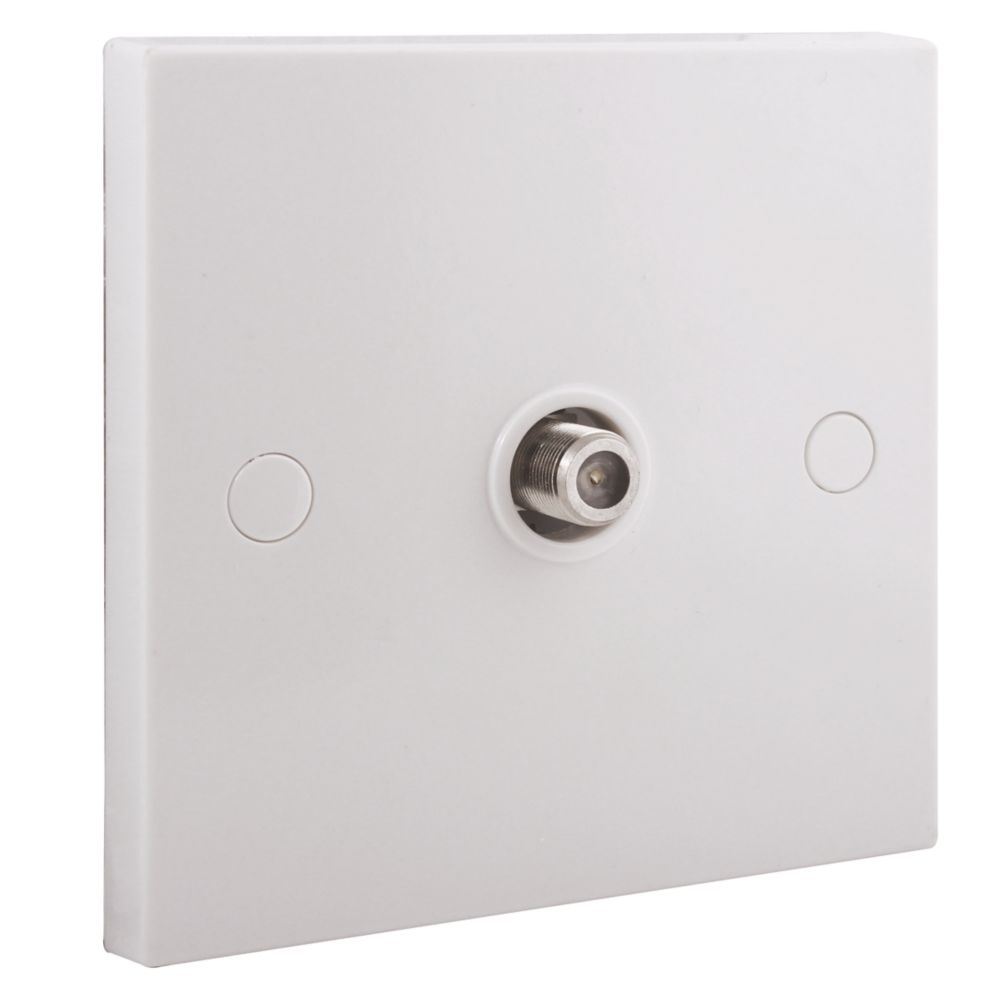 British General 900 Series F-Type Satellite Socket White with Colour-Matched Inserts