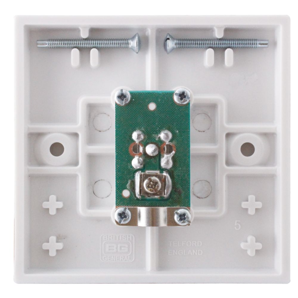 British General 900 Series F-Type Satellite Socket White with Colour-Matched Inserts