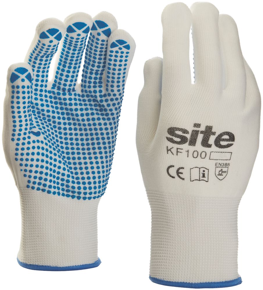 Site KF100 PVC Dot Gripper Gloves White Large Reviews