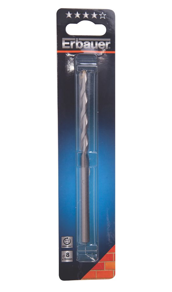 Erbauer Straight Shank Masonry Drill Bit 8 x 150mm