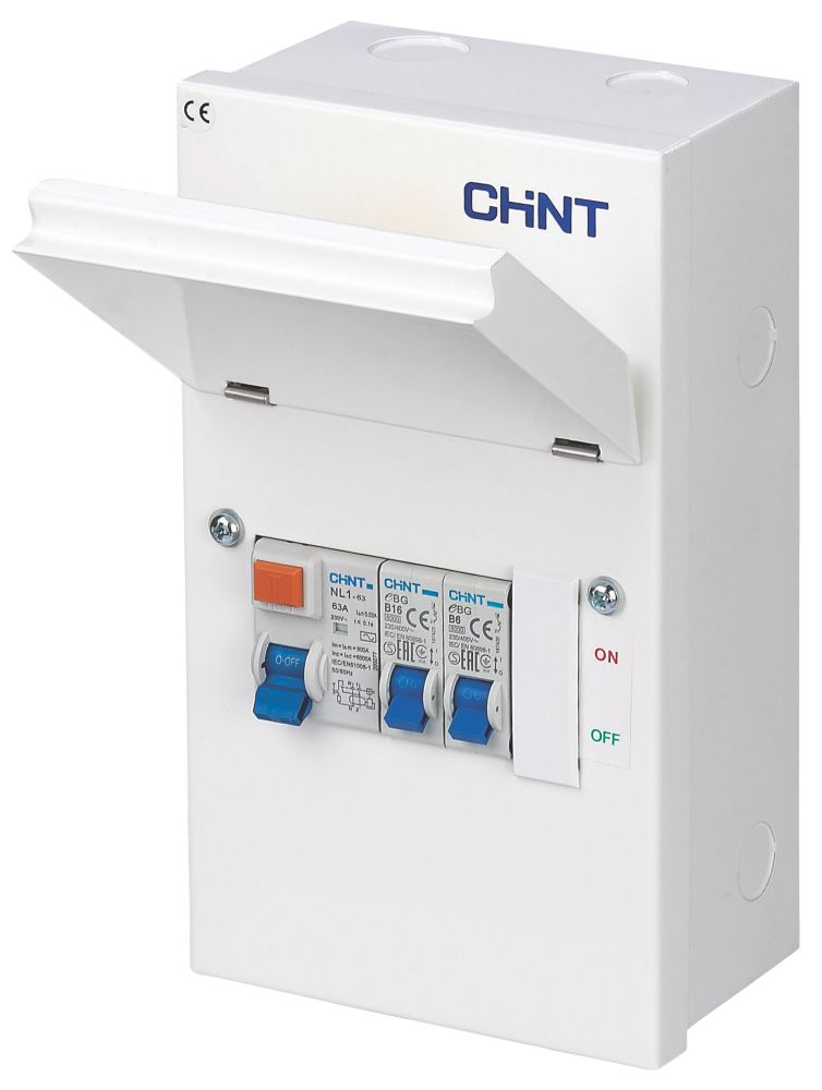 Chint Nx3 5 Module 2 Way Populated Garage Consumer Unit Domestic