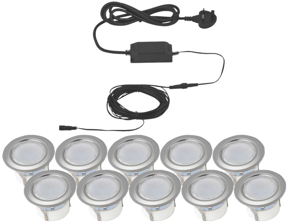 Lap Apollo Blue Led Deck Light Kit Polished Stainless Steel 45mm