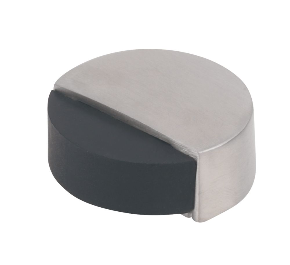 Eclipse Round Floor Mounted Door Stop Satin Stainless Steel