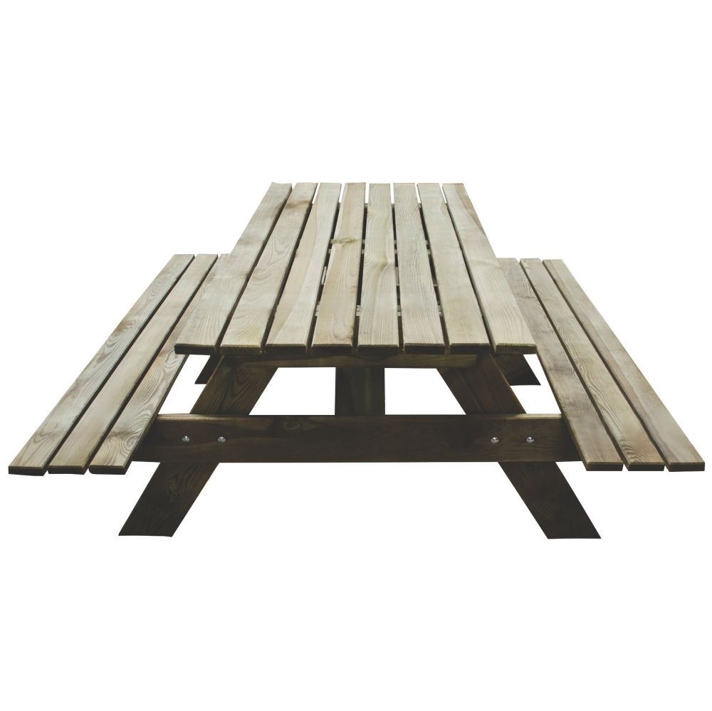 Forest Small Rectangular Garden Picnic Table 1500 X 1500 X 700mm Picnic Tables Screwfix Com