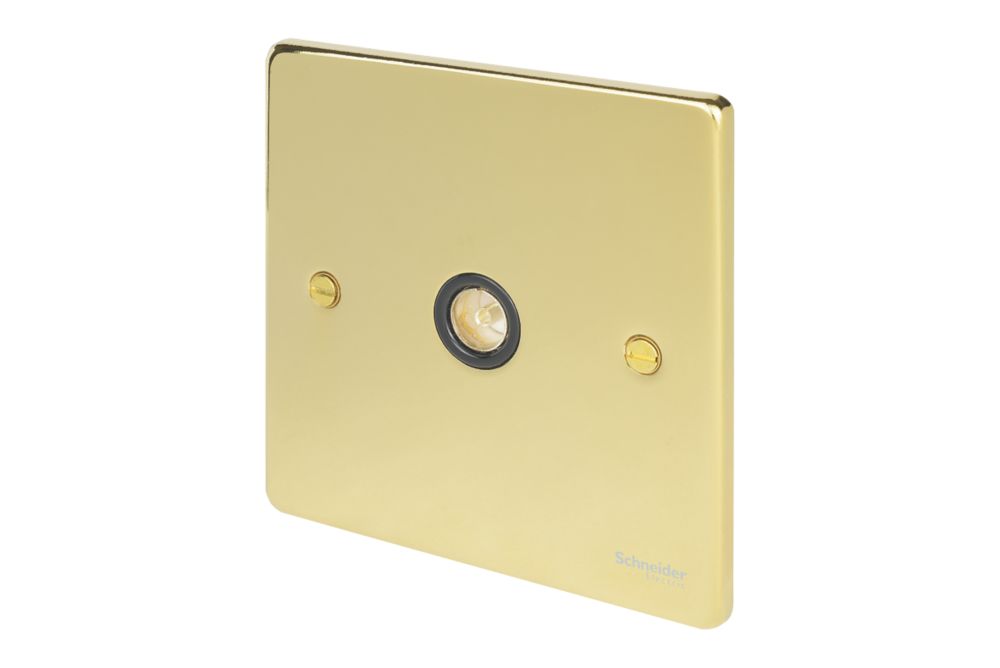 Schneider Electric Ultimate Low Profile Coaxial TV Socket Polished Brass with Black Inserts Reviews