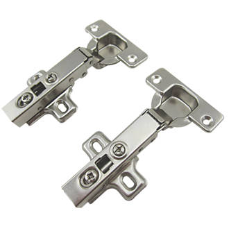 Nickel Soft Close Clip On Concealed Hinges 35mm 2 Pack Cabinet