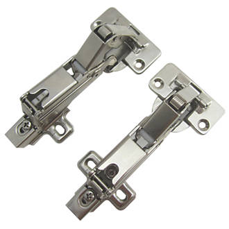 Nickel Soft Close Clip On Concealed Hinges 35mm 2 Pack Cabinet
