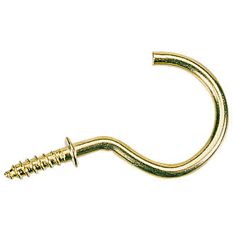 2,400 x UNSHOULDERED Screw in Cup Hanger Hooks 38MM EB Brass Plated Steel