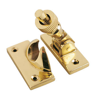 PACK of  TWO x SOLID BRASS BRIGHTON SASH WINDOW FASTENERS 