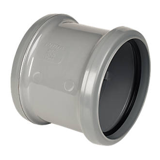 1 x 110mm Soil Double Pipe Coupler Grey Pipe Waste Fitting Connector Coupling 