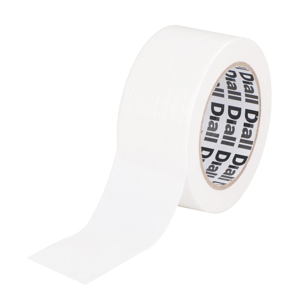 Diall Cloth Tape 27 Mesh White 25m X 50mm Duct Tape Screwfix Com