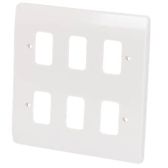 Decorator Outlet Cover Dimmer for Light Switch 11.91cm x 29.85cm USWP4 Gloss White Series GFCI USB Receptacle BESTTEN 6-Gang Screwless Wall Plate 