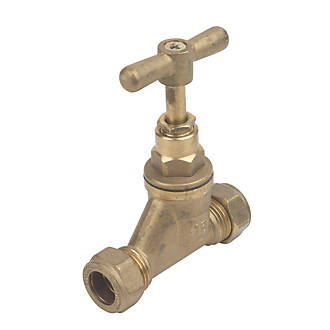 BRASS MAINS STOPCOCK 15mm STOP COCK COMPRESSION TAP FREE DELIVERY 