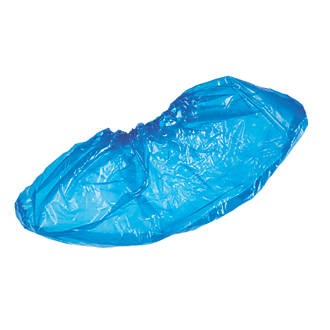 100X Disposable Shoe Covers Plastic Overshoes Blue Floor Boot Protector Cover UK 