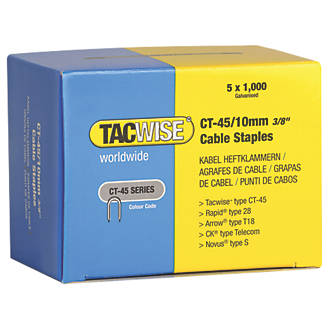 Tacwise CT-45/8mm Cable Tacker Staples 5,000 5 x 1,000 packs 