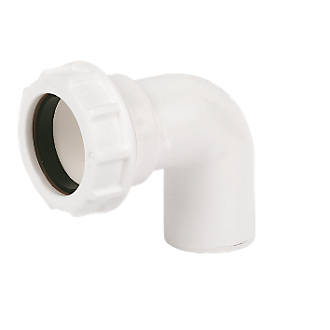 Solvent Weld White 40mm Waste Pipe Conversion Bend 43mm PACK OF 2 