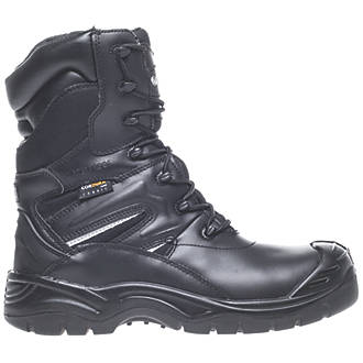 APACHE INDUSTRIAL WORKWEAR BLACK COMBAT ZIPPED COMPOSITE SAFETY WATERPROOF BOOTS