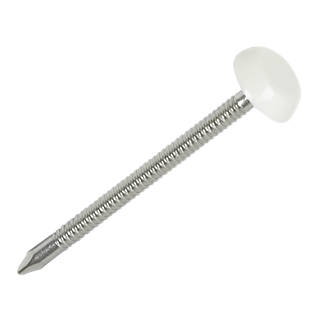 White Polytop PVC pins 25 x 30mm *Top Quality! Cladding Plastic head 