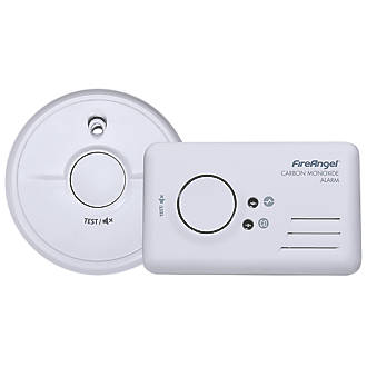 White Twin Pack Fireangel 9B-SB1-TP-R Smoke Alarm & Carbon Monoxide Alarm Twin 
