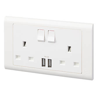 Wall Outlet Charging Shelf Phone Switch Socket Storage Rack Plug Tray White