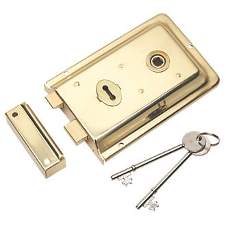 Eurospec Rim Lock Polished Brass 155 X 105mm Rim Locks