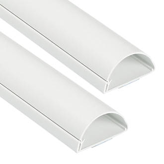 Innovo D-Line Trunking White 50mm x 25mm Self Adhesive TV Electrical Plastic Cover 375mm Length