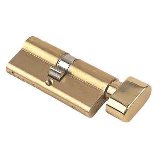 90mm 35/55 Pick Bump Anti Snap Drill Polished Brass YALE Superior Thumbturn Euro Cylinder with 3 Keys Pull High Security uPVC Composite Door Barrel Profile Twist Thumb Turn Lock