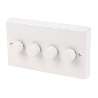 Varilight V-Dim White Plastic Dimmer Switches Push On/Off 1-4 Gang 1 or 2 Way 