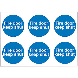 Fire Door Keep Shut Sign 100 x 100mm Self-Adhesive Signage Safety Signs 