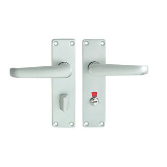 Union Swallow Bathroom Door Handle Lh Pair Satin Aluminium Commercial Lever On Backplate Fix Com - How To Install Bathroom Door Handle With Lock