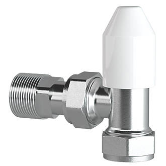 Flüssigkeitssensor-Neu Drayton RT212 Abgewinkeltes TRV & Lockshield 15mm x 1/2" Weiß/Chrom