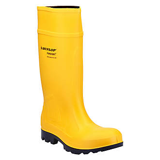 Dunlop Purofort Professional Full Safety Wellingtons in Yellow Womens Mens Shoes Mens Boots Wellington and rain boots 