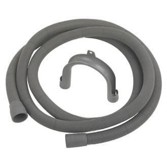 Washing Machine Discharge Hose Fit Drain Hose with Bracket 2.5m Heavy-Duty Water Support Flexible 