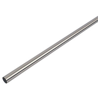 Polished Stainless Steel Round Wardrobe Hanging Rail Tube 25mm x 1219mm 