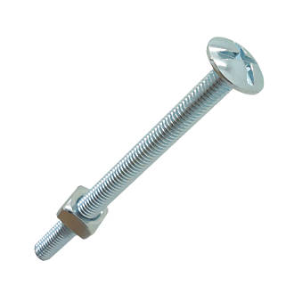 100mm Zinc Plated M8 Roofing Bolts C/W Square Nuts 16mm 