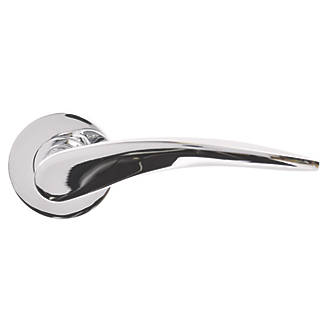 JIGTECH Quick Fit System CRESTA Lever on Rose Door Handles Chrome /Satin WC Sets 