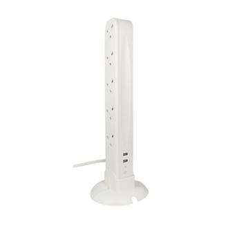 Socket tower surge protected 8/ 12 way socket outlets 2M extension Knightsbride 