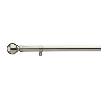 28mm Curtain Pole Eyelet Brushed Chrome Complete Metal Extendable 1.2m - 2m Extendable