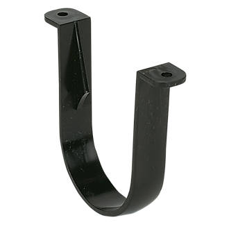 1 Of   Black Downpipe Clip Brackets  68Mm For Support And Jointing 