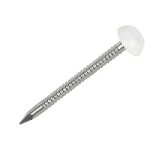 HEAD 50 x 30mm White UPVC Plastic Headed Pins Nails Poly Top A4 Stainless Steel 