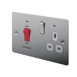 Dimmers Cooker Brushed Stainless Steel CSSB Light Switches Fuse Plug Sockets 