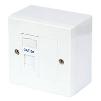 Philex Cat 5e 1 Port RJ45 Ethernet Socket WhitePhilex RJ45 Module Outlet Kit Single Cat 5e