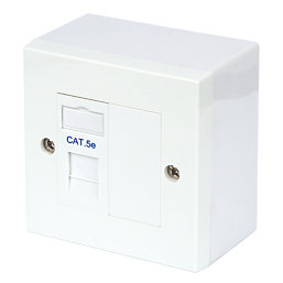 Philex Cat 5e 1 Port RJ45 Ethernet Socket White