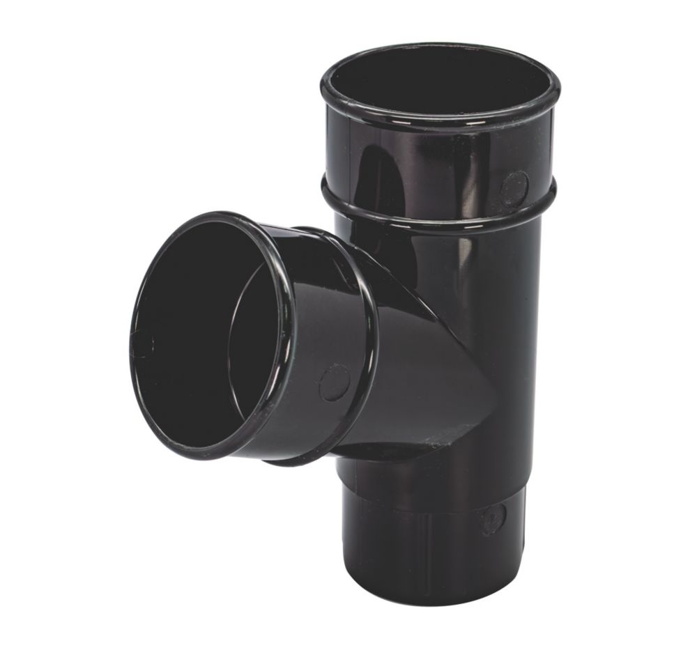 FloPlast Round Pipe Branch Black 68mm - Screwfix