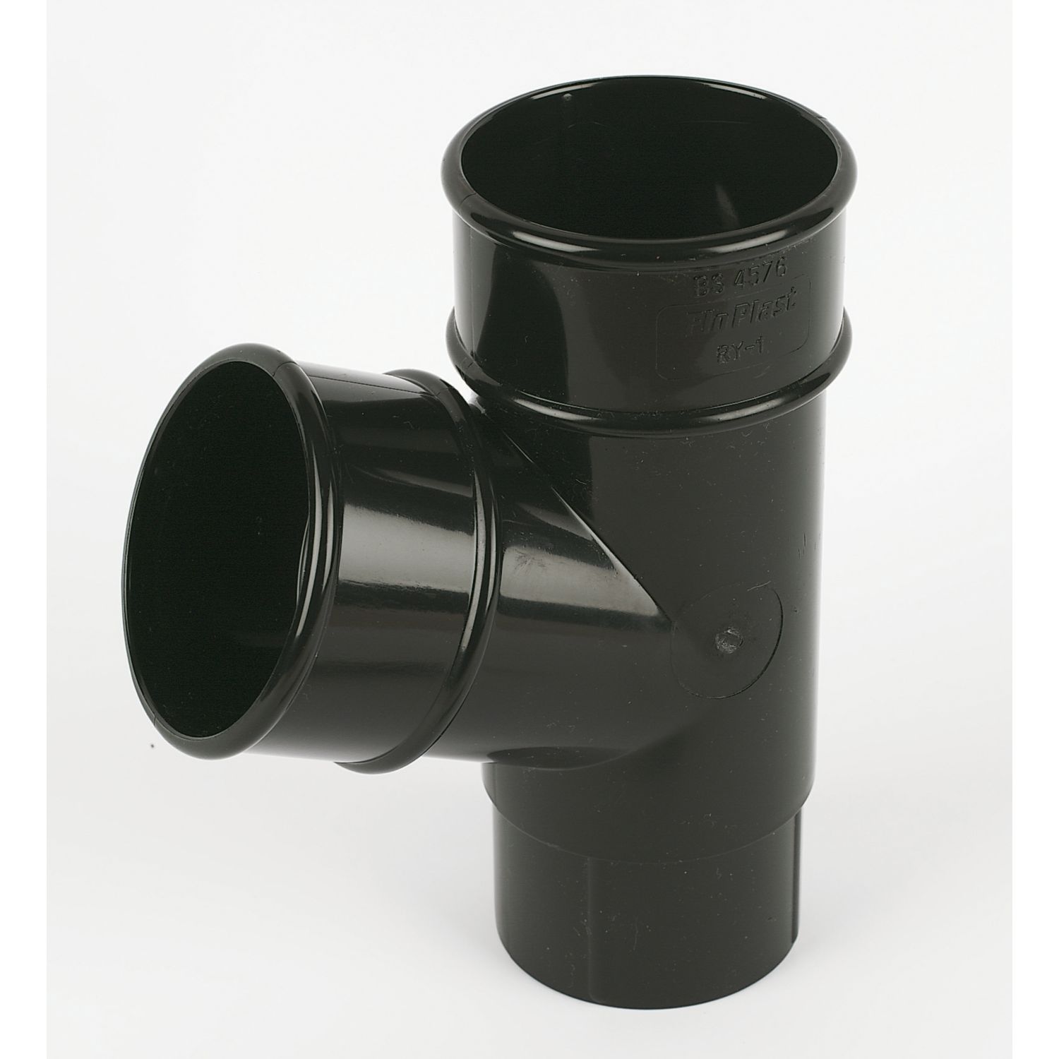FloPlast Round Pipe Branch Black 68mm (10055)